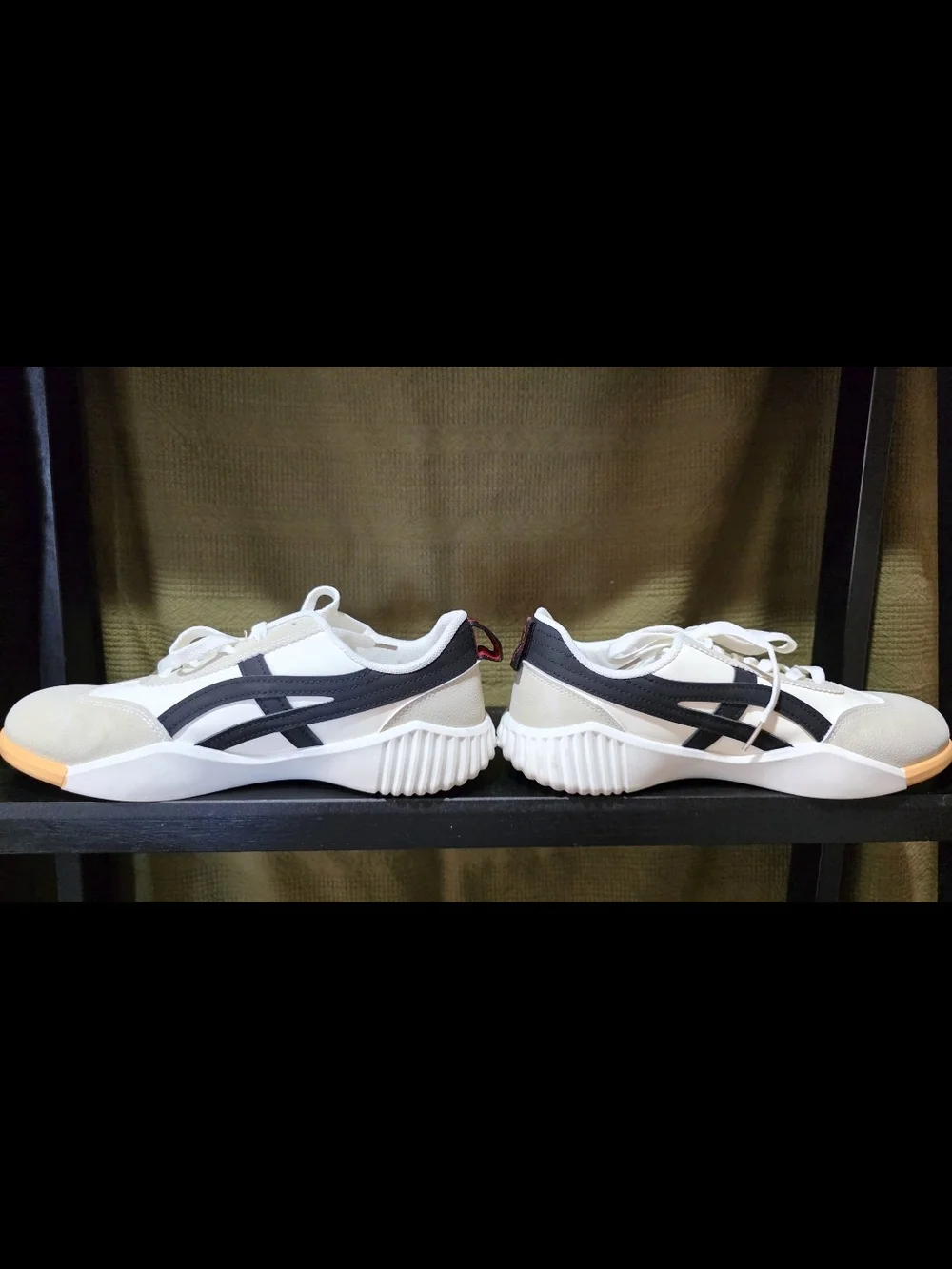 Men's Neutral White and Beige Sneakers with Gum Sole